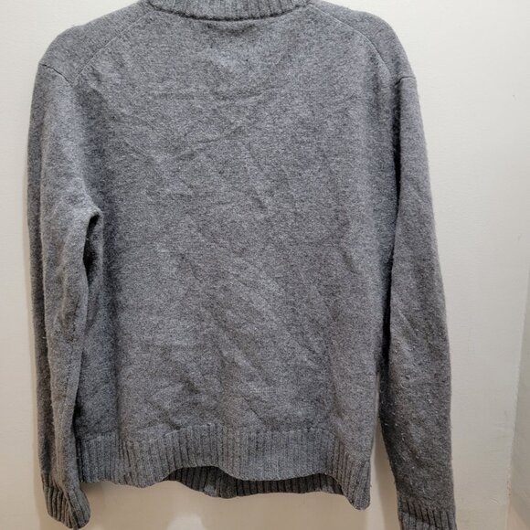 Black Brown 1826 Melange Grey Lambswool Fine Knit Zip Sweater Cardigan M Used - Picture 7 of 14